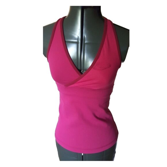 Lululemon yoga gym V neck hot pink tank top shirt 4 - Picture 1 of 11